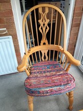 Country Farmhouse, Pine, Fiddle Back Grandfather Carver Chair in great condition