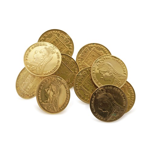 22k yellow gold victorian coin - gold,