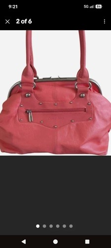 Casa borse red real - red, leather