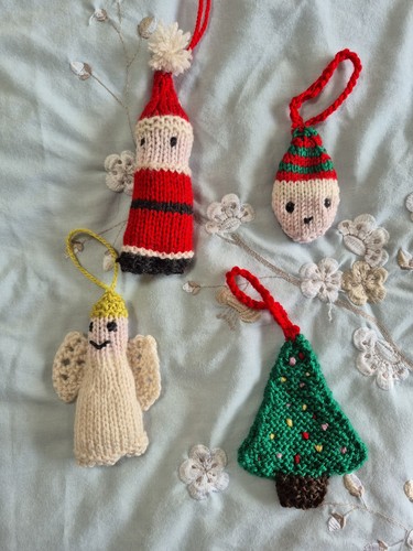 Hand knitted christmas tree - hand,