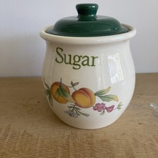 Vintage Cloverleaf 'Peaches & Cream' Sugar Storage Jar Ceramic Country 14cm