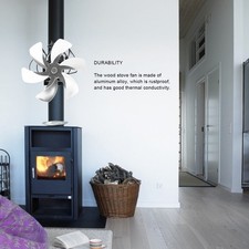 Wood Stove Fan Heat Powered 6 Blades Hanging Stove Fan Silent Flue Pipe Hanging