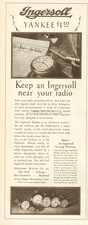 1927 Ingersoll Watch Co New York Yankee Pocket Watch Keep Near Your Radio Vtg Ad