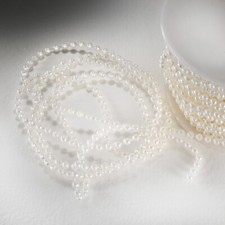 3MM Pearl Bead on String Trim Wedding Cake Craft Favour Sewing Ribbon Cream DIY