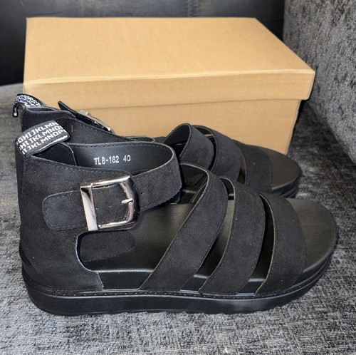 Ladies flat platform gladiator - flat,