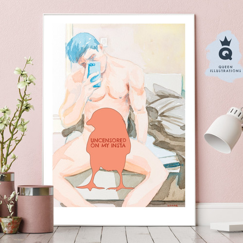 Selfie watercolour - "selfie, 8"