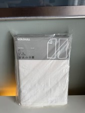 A Pair Of IKEA Solgull White Pure Linen Extra Long 300cm Curtains