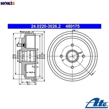 2x BRAKE DRUM 24.0220-3026.2