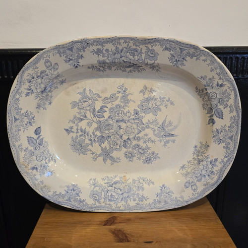 Unmarked blue white - blue, &