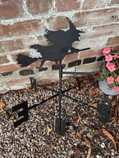 Black Vintage Style Metal Witch Weathervane Outdoor