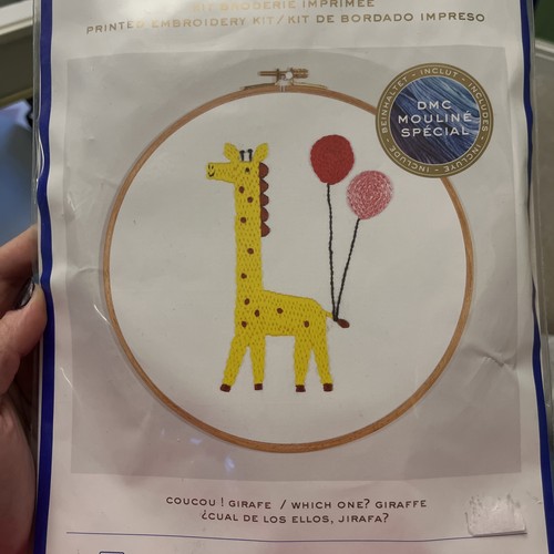 Printed embroidery set giraffe - printed,