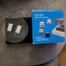 Solar Display Turntable 360° Rotating Stand Jewellery Watch Toy Glass Display