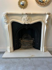 Victorian Style Fire Surround Cast Iron Insert Marble Hearth Fireplace