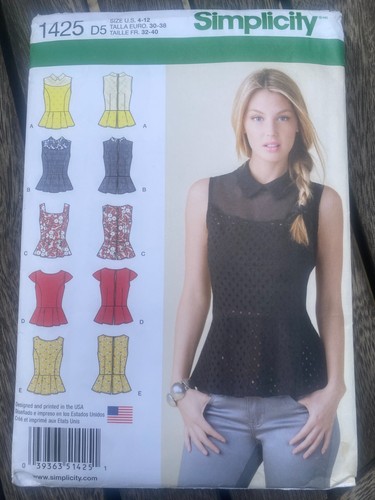 Simplicity 1425 misses peplum - simplicity, misses'