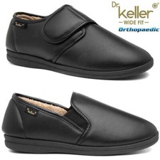Mens Wide Fit Orthopaedic Slippers Memory Foam Diabetic Fur Lined Comfort Shoes