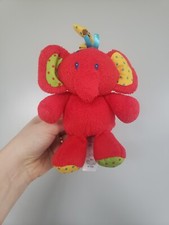 Mothercare red elephant soft toy plush comforter Jitter Vibrating 