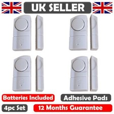 4 WINDOW & DOOR BURGLAR INTRUDER ALARMS WIRELESS SENSOR