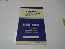 Army Bureau Current Affairs,1944, A weapon against want no 81, 16 pages