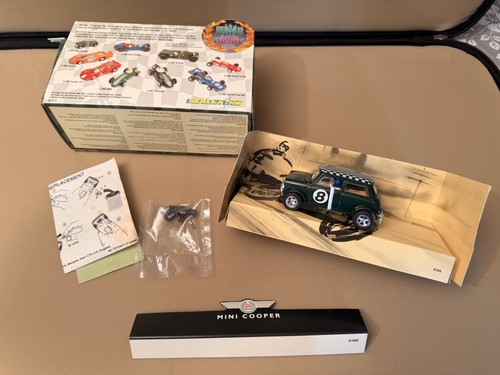 Scalextric car green mini - scalextric, car,