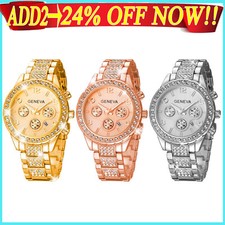 Silver Ladies Women Watches Diamond Bling Wristwatches Crystal Quartz Rhinestone