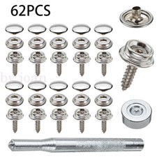 62pcs Stainless Steel Canvas to Screw Press Stud Snap Kit Boat Cover