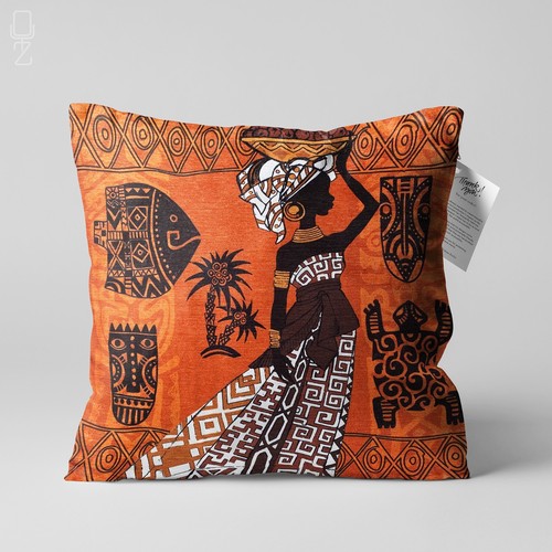 Orange cushion cover with - orange,