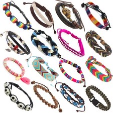 Friendship Bracelets Kids Adults Leather Beaded Colourful Adjustable 120 styles