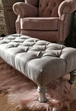 Chesterfield Coffee Table Deep Buttoned Upholstered Footstool Pouffe Seat