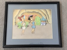 Wilma Flintstone & Betty Rubble Framed Animation Art Cel