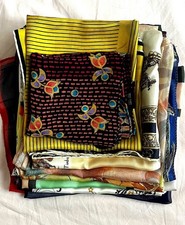 Lot of 8 Vintage Silk Scarves
