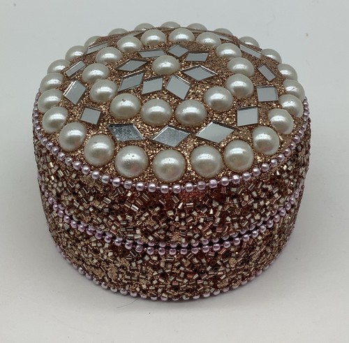 White pink beaded mirrored - pink,