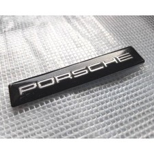 PORSCHE Emblem Black Plate Badge Sticker Car Decoration W/Tape New