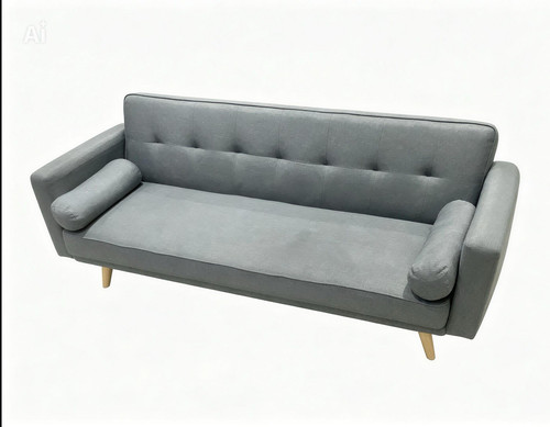 Grey tufted fabric seater - grey,