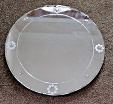 Vintage Round  Frameless Bevel Edge Wall Mirror 17.75" 45cm dia.