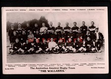 AUSTRALIAN AMATEUR RUGBY TEAM "THE WALLABIES" Davidson REAL PHOTO PC 1912 AU1362