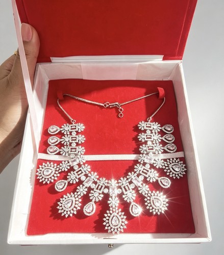 Silver plated clear teardrop - silver,