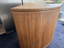 Bamboo Corner Laundry Basket for Bathroom