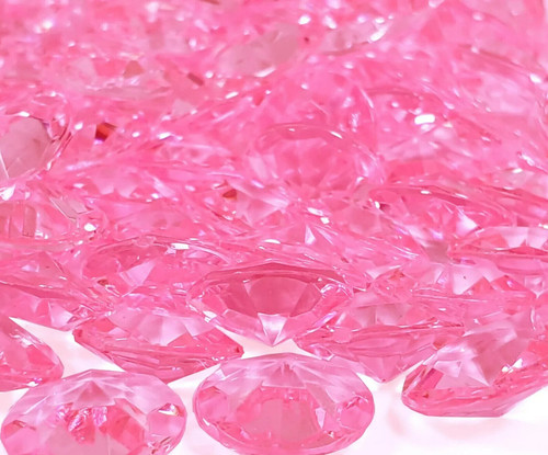 Pink acrylic diamonds table - pink, diamonds/table