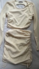 Zara cream top (open back) and skirt set size small. worn once