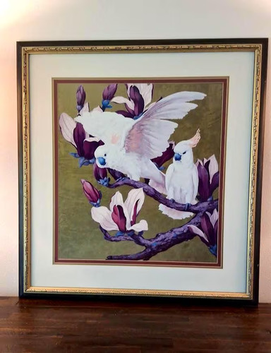Vintage cockatoos easter lily - vintage,