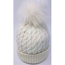Baby cable knit hat - with, fur