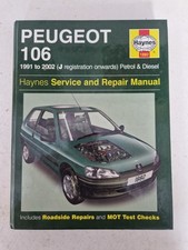 Peugeot 106 Haynes Manual 1991 to 02 petrol & diesel GTi Rallye Quicksilver XSi