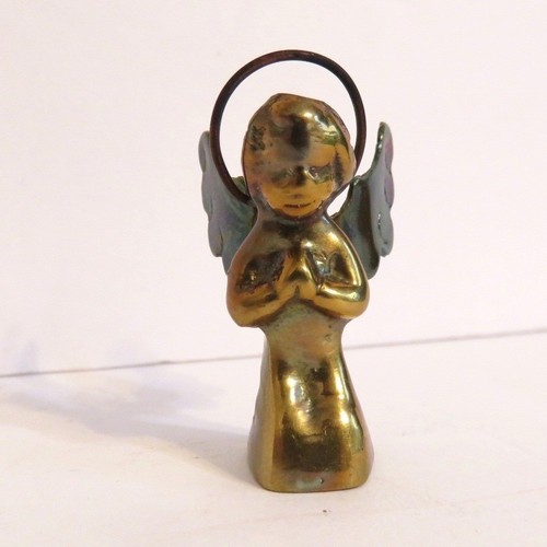 Vintage brass angel figurine - angel,