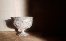 Upcycled, Textured, Stone Effect, Rustic Pedestal Bowl