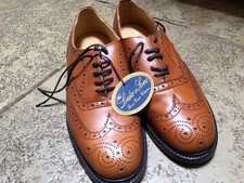 Loake Lydney brown brogue shoes, leather, made in England. UK size 8.