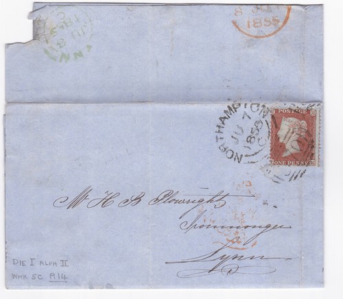 1855 penny red stamp die - red,
