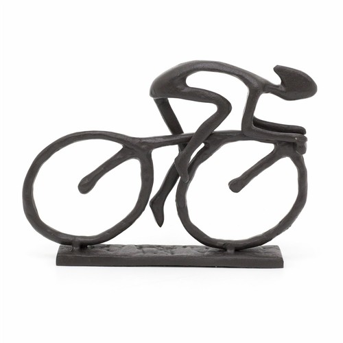 Cast iron cyclist - iron, sculpture