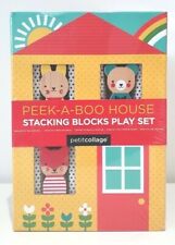 PETIT COLLAGE Peek-A-Boo House Play Stacking Blocks - SEALED with toy flaws