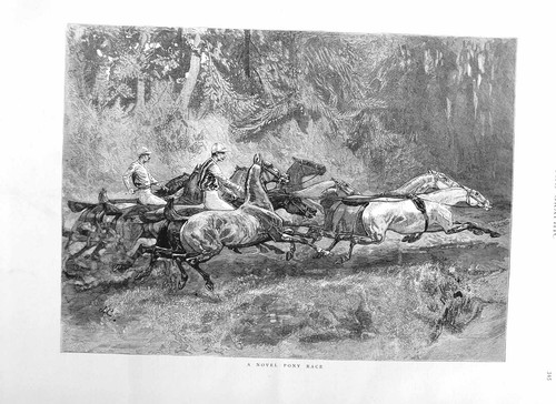 Old antique print 1885 scene - print,