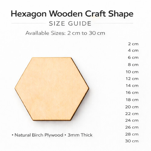 Hexagon wooden craft - shape, –